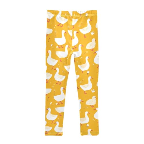 KLL Cute Goose Cartoon Little Girls Active Leggings Soft High Waisted Activewear Sports2