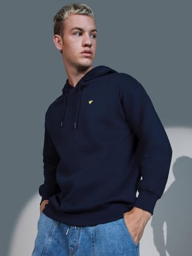 Image of Hubberholme Men Green Cotton Long Sleeves Regular Hood Sweatshirts HHMSSW23009