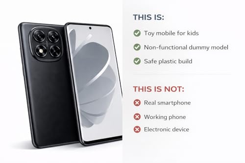 Image of Toy Mobile Phone for Kids - Non-Working Dummy Smartphone Model | 1:1 Realistic Plastic Display | Safe Pretend Play Phone for Toddlers | Redmi Note 14 Pro Design (Fake Model)