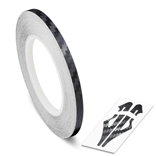 Image of Roll Vinyl Pinstriping Racing Stripes Pinstripe Carbon Fibe Line Tape Decal Sticker Auto Pinstripe Tape,Automotive Pinstriping Tape,Vinyl Pinstripe Tape 32 ft (Black Carbon 1 /2 Single Line)