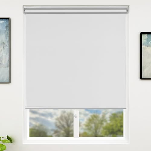 Sunfree Blackout Roller Shades Window Shades Cordless Blackout Window Blinds with Thermal Insulated for Bedroom,Office,34