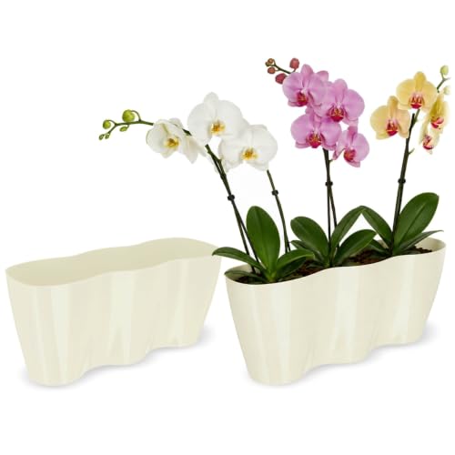 KADAX Blumentopf für Innen, Orchideen, Blumen, Pflanzen, Fensterbank, Übertopf, Orchideentopf, Pflanztopf aus Kunststoff… – Ansicht 1