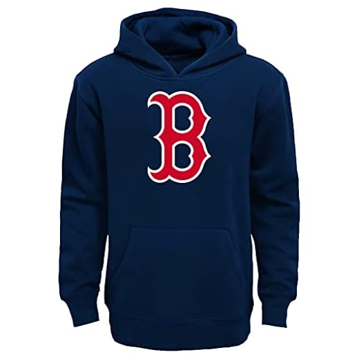Outerstuff MLB Youth 8-20 Team Color Primary Logo Fleece Sweatshirt Hoodie - Boston Red Sox Navy (14-16)