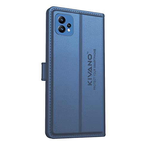 Image of KIVANO Realme Narzo 50 Pro 5G / Realme 9 4G Professional Series Wallet Case | Luxurious Design | Premium | PU Leather Flip Case Back Cover | Magnetic Closure - Dark Blue