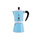 Bialetti Rainbow Caffettiera Colorata, Alluminio, Azzurro, 6 Tazze