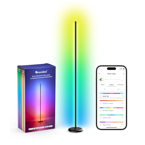 Nanoleaf Lampada da Terra LED RGB 1700lm, Piantana da Salotto Compatibile con Alexa e Matter, Sincronizzazione Musicale,...