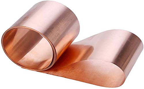 Wzqwzj Reines Kupfer Kupferblech 1000mm Machinable, Dicke 0,5 mm, 1 mm, Breite: 100 mm,0.5mm Cover
