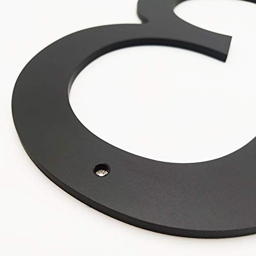 8 Inch High Modern House Numbers - Floating Stainless Steel Home Address Number, Easy To Install, Black Finished, Number 8 #TOP3