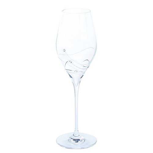 Dartington Crystal Glitz Prosecco Glass, Pair | Glitz Prosecco Glass | 245mm | 32cl | Serve The Favourite Fizz as it Should be, in a Specially Shaped Glass Embellished with Sparkling Crystal Elements