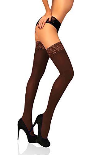 Mila Marutti Thigh High Stockings for Women | Opaque Thigh Highs Tights | 100D Pantyhose2