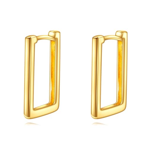 KECHO 14K Solid Gold Square Earrings for Women Square Hoop Earrings Jewelry Gifts for Women