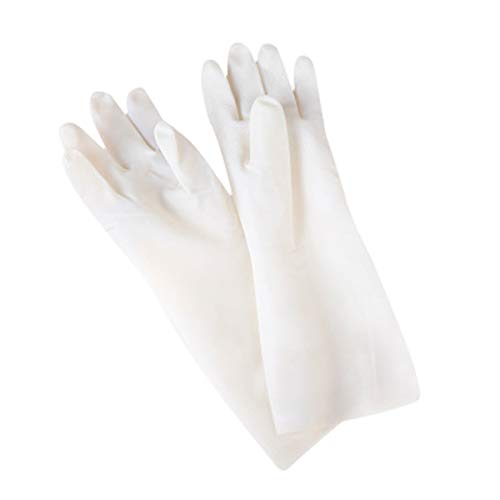 Preisvergleich Produktbild Silikon Handschuhe 1 Paar Gummihandschuhe Wiederverwendbar Latex Handschuhe Küche Wasserdicht Handschuhe zum Reinigung Haushalt Weiß 1 Paar