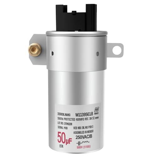 W11395618 W11162560 W10625046 Motor Run Capacitor Replace W11315694 W10866250 W10843769 W11158831 W10390446 Washing Machine Capacitor for Maytag Whirlpool Kenmore Washing Machine Part 250VAC 2-Year QA