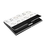 SAMAU 名刺入れ おしゃれ ビジネス 軽量 猫柄 耐久性 メンズ レディース 薄型 名刺ケース ステンレス鋼 大容量 男女兼用 財布 名刺ホルダー