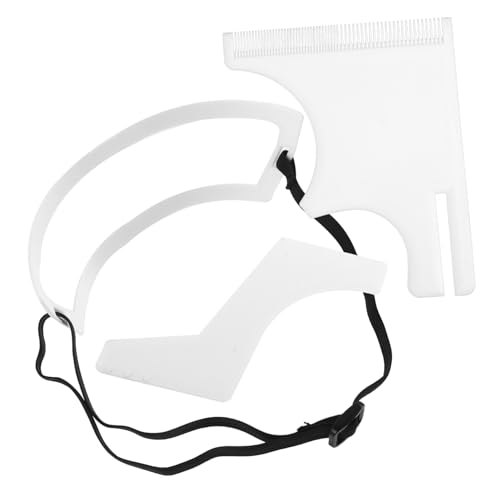 WOONEKY 1 Set Frisörtillbehör Mall För Rakning Av Halsen Skäggformningsverktyg Med Kam Mustasch Rakning Skäggformare För Män Mall För Trimning Av Halshår Uppsättning Man Nacke Plast