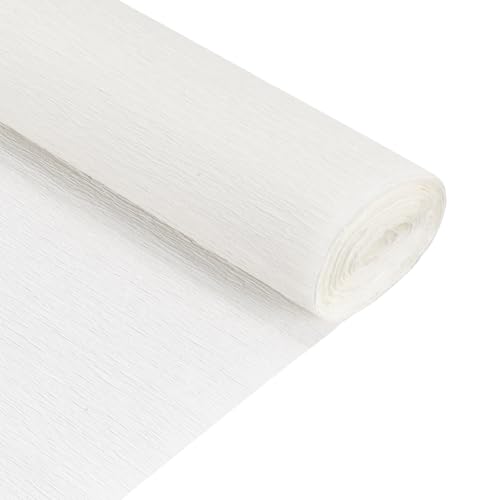 QUARKZMAN 2 Pcs Rouleau de Papier Crépon 210cm de Long 50cm de Large Papier Crepon pour la Cérémonie de Mariage, Diverses Grandes Décorations de Festivals, Blanc