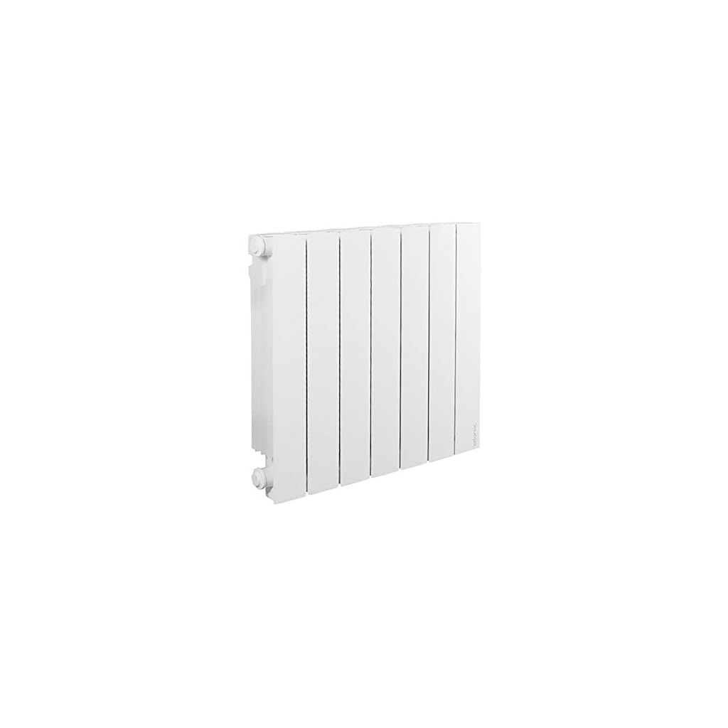 atlantic, radiateur électrique accessio: chaleur inertielle, sans à coup et longtemps perceptible, horizontal 2000 watts, blanc, façade aluminium avec limiteur thermique de sécurité