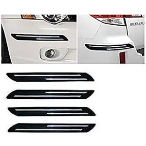 Car Bumper Protector Guard with Double Chrome SSrip for Maruti Celerio