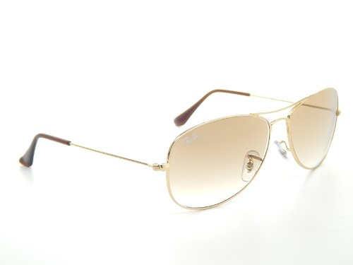 New Ray Ban Cockpit RB3362 001/51 Arista/Crystal Brown Gradient Lens 59mm Sunglasses3