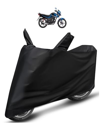 Image of Auto Hub Bike Cover Compatible with Livo with Mirror Pocket, Dustproof, Heat Resistant, Triple Stitched, Livo Bike Cover- Plain Black