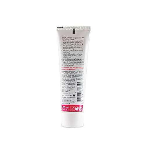 LOGODENT Kinder Zahngel Erdbeere (4x50 ml), natürliche Wirkstoffkombination aus Erdbeer-Aroma und Bio-Kamille, Bio Zahnpasta, Vegan, Fluoridfrei, Naturkosmetik – Bild 4