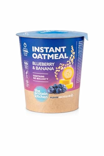 Avena instantánea vegetal con un sabor clásico a manzana y canela - The Protein Kitchen - Apple & Cinnamon Pack 8 unidades (Arándano&Platano)