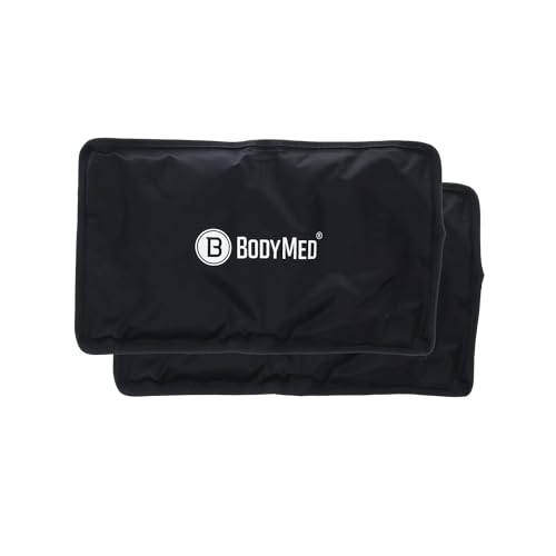 Image of BodyMed Reusable Gel Ice Pack Cold Compress (2-Pack) for Back, Shoulder, Neck, & Knee - Professional Grade Cold Therapy for Injuries, Aches, Swelling, Bruises, Sprains - 12 in. x 7 in. (Half)