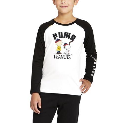 PUMA Toddler Boys Crew Neck Long Sleeve X Peanuts Casual Tops Casual - Black