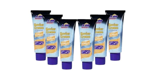 6x 75g Tube Kaviar Creme - Knoblauch -Note (Ostsee Fisch) (gekühlter Versand) (6 Stück)