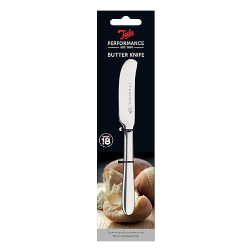 Tala Performance Stainless Steel Butter Knife, Stainless Steel with Mirror Polish Finish, Dishwasher Safe, Metallic Silver, 16.3 x 2 x 0.5 cm