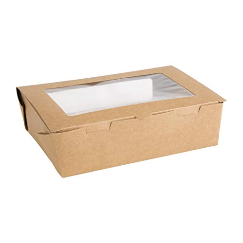 Fiesta - Cajas compostables para ensalada (1600 ml, 200 unidades), color verde Cover