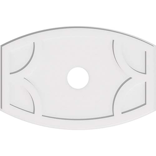 Image of Ekena Millwork CMP36X24KY-05000 Kailey Architectural Grade PVC Contemporary Urethane Ceiling Medallions 36 inchW x 24 inchH x 5 inchID x 19 1 /2 inchC x 1 inchP