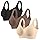 PoseFree Bras for Women No Underwire 3 Pack Seamless Wireless Full Coverage Comfortable & Supportive Back Smoothing Everyday Bra Set