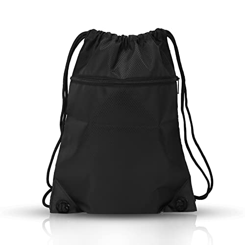 S SMAUTOP Sac à Cordon de Sport Gym Cordon Sac À Dos Sac de Gym avec Poche Extérieure Zippée Résistant À L'eau String Sac Nylon Sport Réglable Sac À Dos Randonnée En Plein Air Voyage Cover