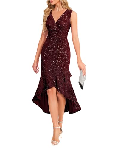 Berylove Kleider Elegant Winter Kleider Damen Glitzerkleid Damen Partykleid...