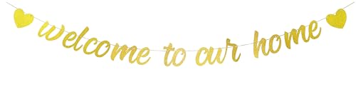Starsgarden Glitter Gold Welcome to Our Home Banner for...