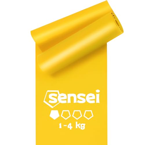 SENSEI® Banda Elástica Fitness – 1-4 kg, 2m Longitud, Látex Natural para Gimnasia,...