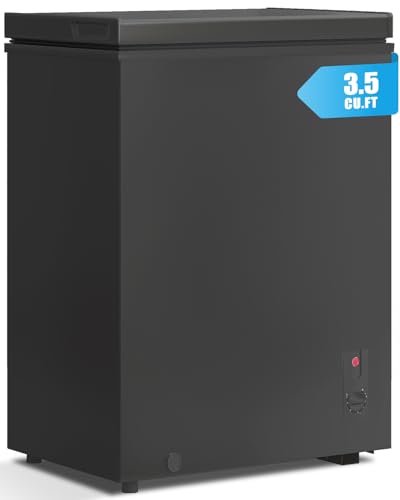 TABU 3.5 Cubic Feet Chest Freezer, Freestanding Compact Top-Opening Deep Freezer with 7 Level...