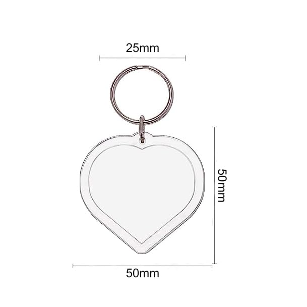 Image of BetterJonny 20Pcs Acrylic Picture Keychain Blanks in Clear Acrylic Picture Frame Keyrings
