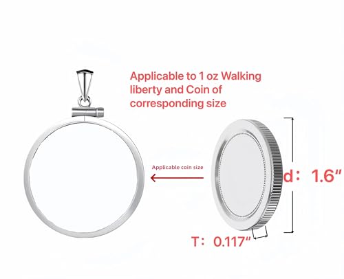 Sterling Silver 1 oz Border Screw Top Coin Border is suitable for 40.6mm diameter 2.98mm thickness, Coins Not Included2