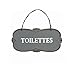 Plaque de Porte Toilettes Style Ancien Fer Gris 12 cm