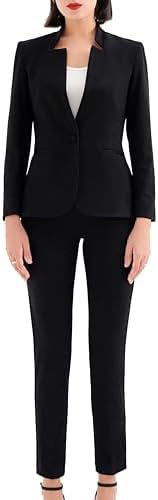 Marycrafts Women&#39;s Professional Stand Up Collar Blazer Pant Suit Set Pant Suits
