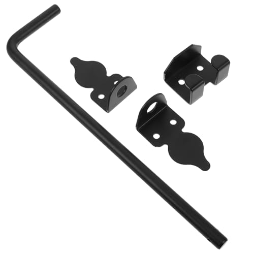 Hohopeti Barra de Bloqueo para Puertas Corredizas y Portones de Madera Pestillo para Exteriores Resistente Intemperie Instalación Rápida Color Negro