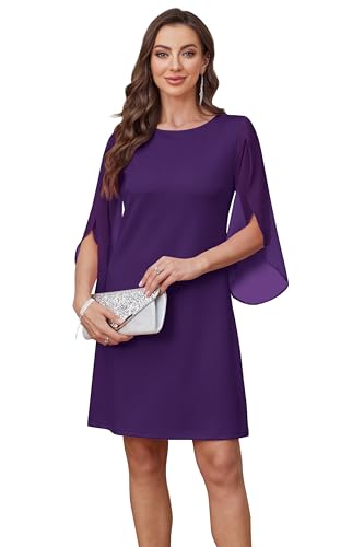 Image of RUMIA Womens Cocktail Dresses Flutter Sleeve Wedding Guest Dresses for Women 2026 Trendy