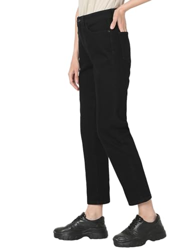 Image of VERO MODA Women Straight Fit High-Rise Clean Look Stretchable Jeans