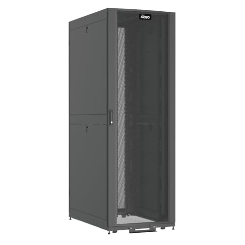 Image of Tecmojo 47U Server Rack Cabinet - PRE-Assembled 24inch Width 43inch Depth IT Network Equipment Cabinet Rack Enclosure with Casters - 3000lbs Weight Capacity,Black