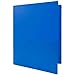 JAM Paper Heavy Duty Plastic Two Pocket Presentation Folders - Blue - 108/pack