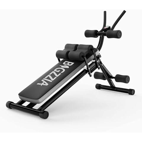 Bigzzia Ab Machine, Ab Workout Equipment Machine for Stomach Workout Foldable Abdominal Trainer for Home Gym Adjustable Ab Exercise Bench Crunch Machine for Core Abdomen, Black Cover