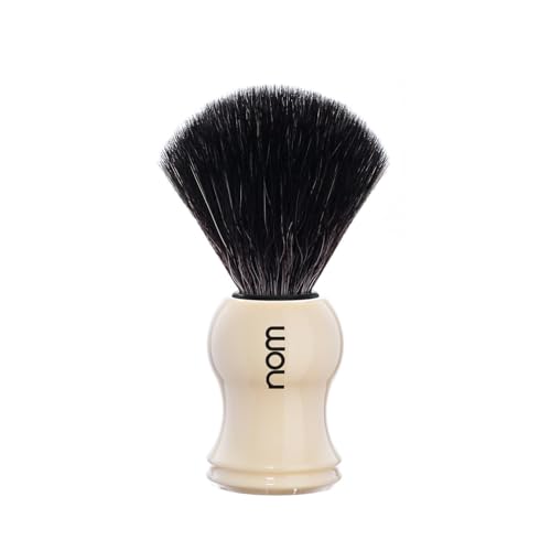 NOM Gustav Shaving Brush | Vegan Shave Brush for Shaving soaps and creams | sustainable eco-friendly and reusable |Exfoliating Shaving Brush | Black handle image 5
