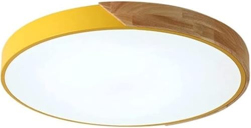 Design noir élégant et jaune pour ce grand plafonnier LED 60W haute finition